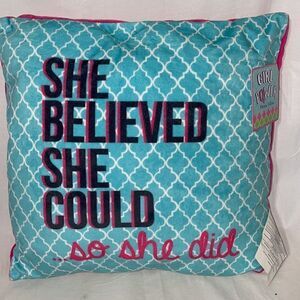Girl power throw pillow